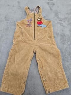 ミキハウス ベージュ コーデュロイ オーバーオール 90cmのサムネイル