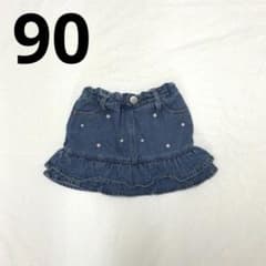 パール付き フリルデニムスカート 90のサムネイル