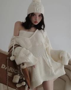 Darich ケーブルDDロゴVネックニットフーディのサムネイル