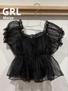 【美品】GRL 2Wayシアーペプラムブラウス Mサイズのサムネイル