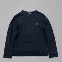 00s NIKE ワンポイント 刺繍ロゴ スウェット ブラック ノームコア 短丈