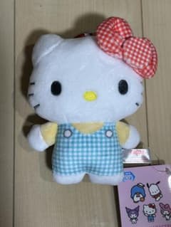 【新品未使用】サンリオキャラクターズギンガムチェックがま口ポーチ　ハローキティ