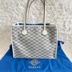 美品 MOREAU PARIS トートバッグ セレスタン ホワイト グレー - メルカリ