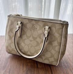 COACH コーチ シグネチャー 2WAY ショルダーバッグ ベージュ ホワイトのサムネイル