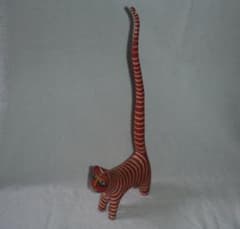 インド民族木彫像ペア｜ギャラリー猫購入品｜宗教民芸・アートオブジェ（H27cm） 海外旅行お土産 木彫りの猫の置物 バリ島 インドネシア - メルカリ