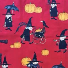 専用出品♡魔女さんで5個♡ハンドメイド　アレキサンダーヘンリー USAコットン アレキサンダーヘンリー 魔女＆香水瓶 オレンジ 希少