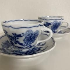 未使用品】 カールスバード ブルーオニオン カップ&ソーサー 2客