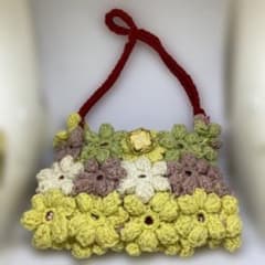 【本日限定】花モチーフ グラニーバッグ ミニバッグ ハンドメイドのサムネイル