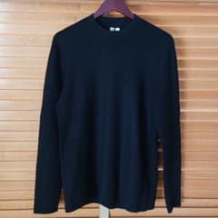 UNIQLO　U　ミラノリブモックネックニットセーター　黒　Lのサムネイル