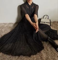 極美品 CELFORD ボウタイ プリーツ ロングワンピース マキシ丈 38 極美品 CELFORD ボウタイ プリーツ ロングワンピース マキシ丈 38