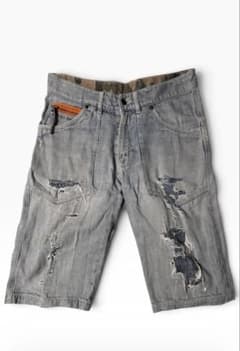 00s archive 膝下丈 wide destroyed jorts y2kのサムネイル