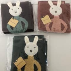 ウサギタオルハンカチ 3色セットのサムネイル