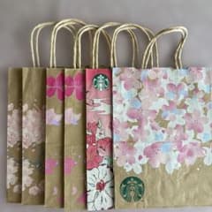 スタバ　紙袋　ショッパー　桜　６枚のサムネイル