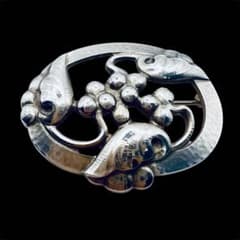 ジョージジェンセン ムーンライトグレープ 101 シルバー ブローチ