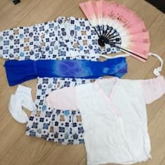 男の子 日本舞踊 入門セット 浴衣 兵児帯 足袋 扇子 肌襦袢のサムネイル