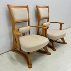 起立木工　座面回転式　ダイニングチェア　ロータイプ　座椅子　ブナ材　2脚セット 起立木工 座面回転式 ダイニングチェア ロータイプ 座椅子 ブナ材 2脚