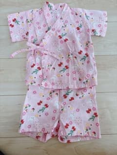 うさぎ柄 甚平 ピンク キッズ 80cmのサムネイル