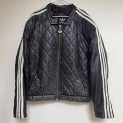 超希少 80年代 ラムレザー adidas キルティングレザージャケットのサムネイル