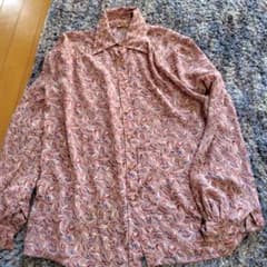 総柄 長袖シャツ ブラウス ピンク系のサムネイル