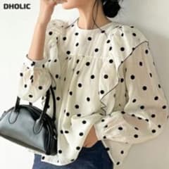 【値下げしました】DHOLIC☆ドットブラウス