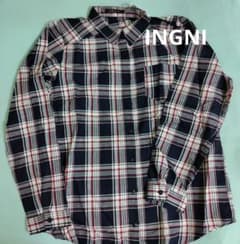 INGNI チェック柄シャツ ネイビー 新品タグ付きのサムネイル