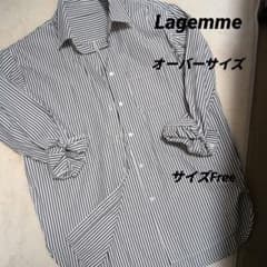 ☆【美品】オーバーサイズ ストライプ長袖シャツ フリーサイズ☆のサムネイル