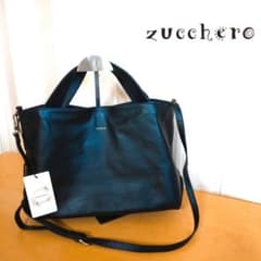 値下げ】【タグ付き】Zucchero ソフトカウレザー 2ウェイバッグ 
