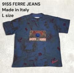 希少 91SS FERRE JEANS 地図柄 Tシャツ シングルステッチ 伊製のサムネイル