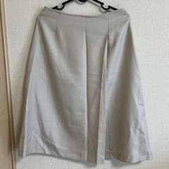 【美品】ベージュ　フレアスカートLナチュラルビューティーベーシック