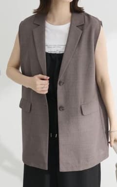 【美品】chocol raffineメッシュジレ （ブラウン）のサムネイル