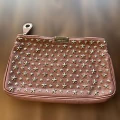 JIMMY CHOO ピンクシルバー クラッチバッグ JIMMY CHOO ピンクシルバー クラッチバッグ
