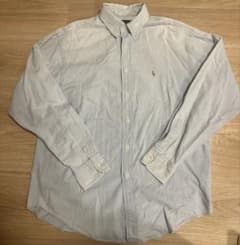 90s Polo RalphLauren 香港製 BD長袖シャツ サックスブルーのサムネイル