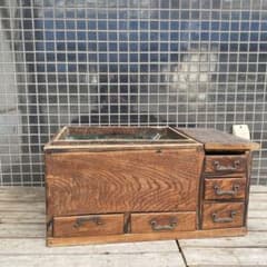 ★希少★ 関東火鉢 長方形 レトロ 骨董品 レア 送料込み 時代物 関東火鉢 引き出し五杯 古道具 昭和レトロ 古民家 インテリア