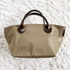 美品✨ エルベシャプリエ トートバッグ レザーハンドル 舟型 ナイロン 羊タグ 廃盤♡未使用】エルベシャプリエ ナイロン舟形トートS レザーハンドル