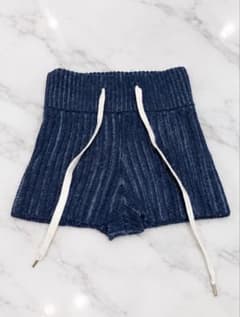 【大人気】最安値♡JUEMI ジュエミ リブニットショートパンツ ネイビー美品のサムネイル