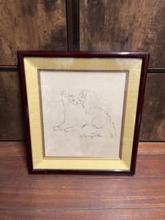 藤田嗣治 日本画 手描き 貴重 作者サイン 藤田嗣治 日本画 手描き 貴重 作者サイン - メルカリ