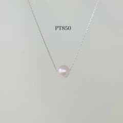 PT850 백금 아코야 진주 스루 목걸이 진주 목걸이