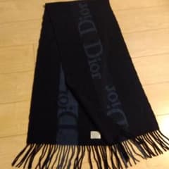 Christian Dior ネイビー マフラー 濃紺 - メルカリ