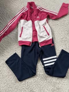 adidas ジャージ 上下セット ピンク ネイビー ドット柄のサムネイル