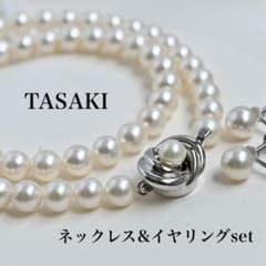 最高品位・花珠】タサキ アコヤ パール ネックレス イヤリング K14 7mm 