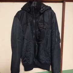 ALPHA INDUSTRIES フーデッドリブジャケット ブラックのサムネイル