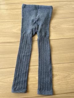 グレー リブ編み キッズレギンス 110cmのサムネイル