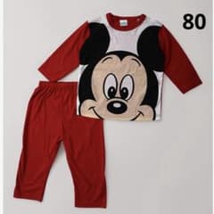 [Brand New] Disney Mickey Big Print Pajama Set, Long Sleeves, Size 80