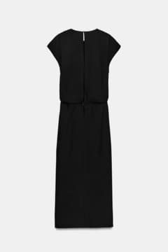 ZARA ノースリーブ フリルワンピース ブラック Sのサムネイル