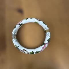 Chinese cloisonné, Nagoya cloisonné, antique, craft, art, collectible, floral pattern ceramic bracelet