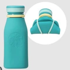 スタバ　おりたたみシリコンボトル　ブルー　新品　未使用のサムネイル