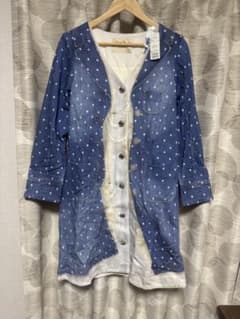 franche lippee 騙し絵 デニム水玉柄 コート サイズM - メルカリ