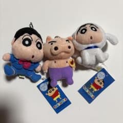 크레용 신짱 봉제인형 마스코트 3종 세트