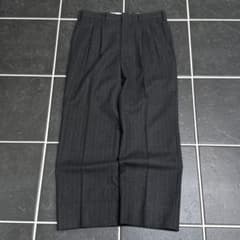 80s vintage 【ウールフランネル ツータック ワイドスラックス 極太