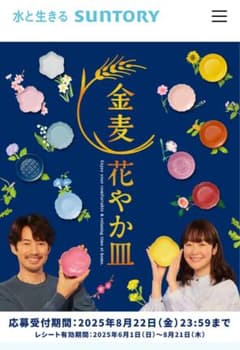 金麦 選べる花やか皿 5枚　96本分　レシートのサムネイル